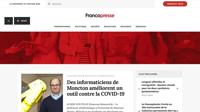 Francopresse - Site Web et plateforme numérique